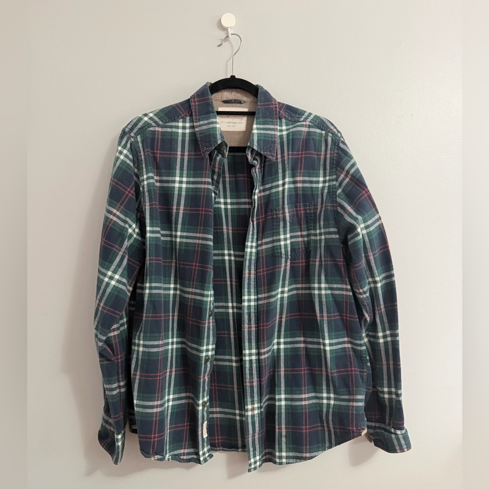 Weatherproof Men's Plaid Button down Shirt - Blue and Red